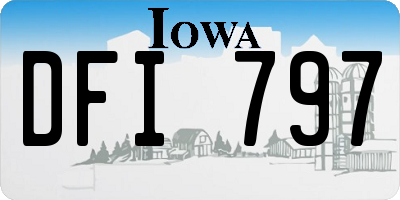 IA license plate DFI797