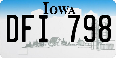 IA license plate DFI798