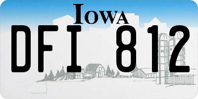 IA license plate DFI812
