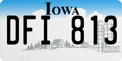 IA license plate DFI813