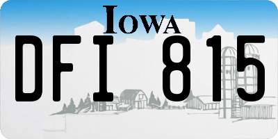 IA license plate DFI815