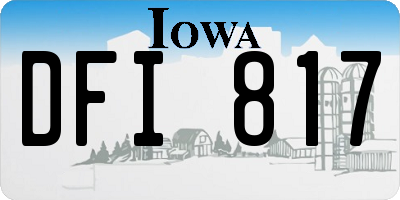 IA license plate DFI817