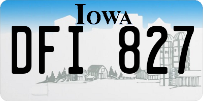 IA license plate DFI827