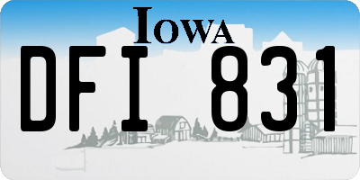 IA license plate DFI831
