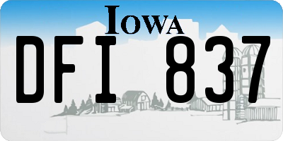 IA license plate DFI837