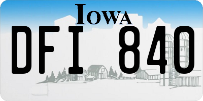 IA license plate DFI840