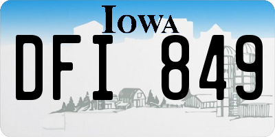 IA license plate DFI849