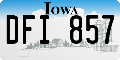 IA license plate DFI857