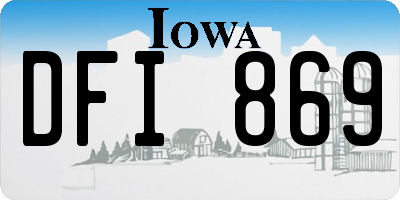 IA license plate DFI869