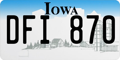 IA license plate DFI870