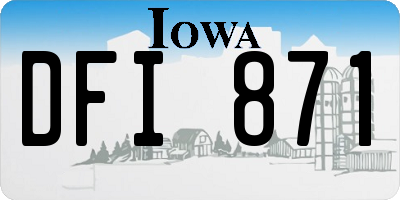 IA license plate DFI871