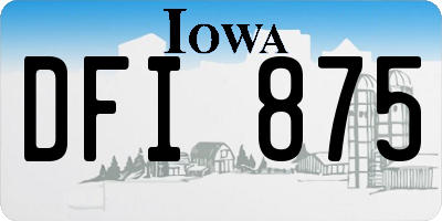 IA license plate DFI875