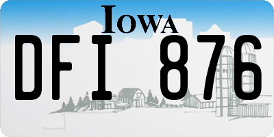 IA license plate DFI876