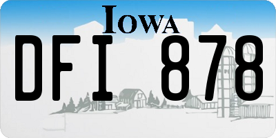 IA license plate DFI878