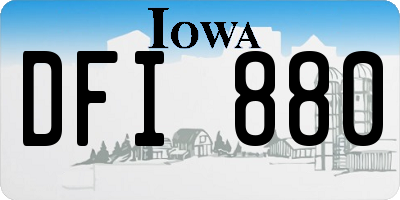 IA license plate DFI880