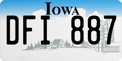 IA license plate DFI887
