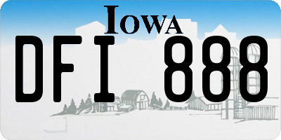 IA license plate DFI888