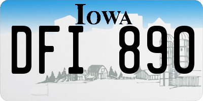 IA license plate DFI890