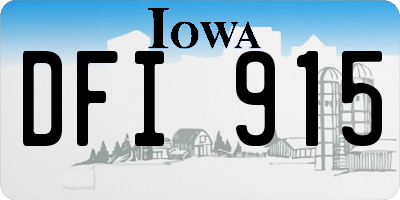 IA license plate DFI915