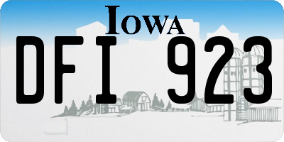 IA license plate DFI923