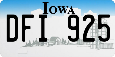 IA license plate DFI925