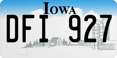 IA license plate DFI927