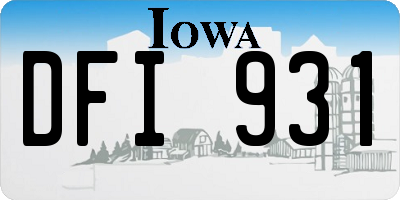 IA license plate DFI931