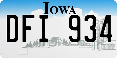 IA license plate DFI934