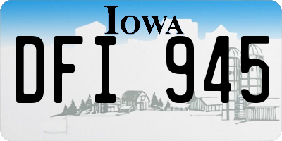 IA license plate DFI945