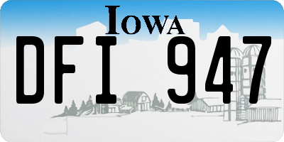 IA license plate DFI947