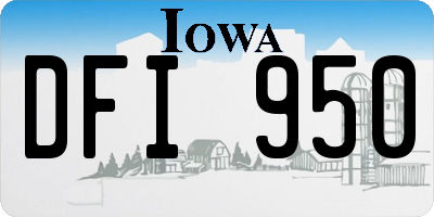 IA license plate DFI950