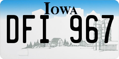 IA license plate DFI967
