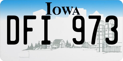 IA license plate DFI973