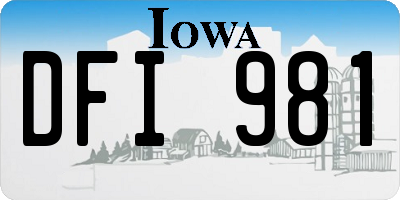IA license plate DFI981