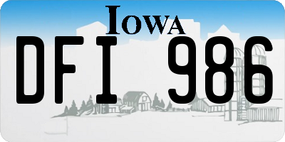 IA license plate DFI986