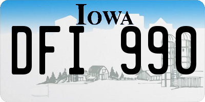 IA license plate DFI990