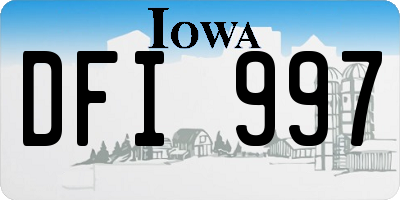 IA license plate DFI997