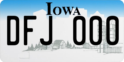 IA license plate DFJ000