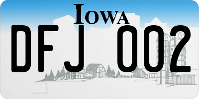 IA license plate DFJ002