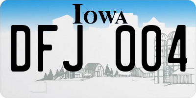 IA license plate DFJ004