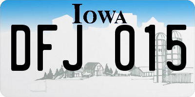 IA license plate DFJ015