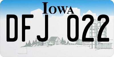 IA license plate DFJ022