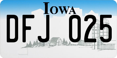 IA license plate DFJ025