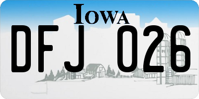 IA license plate DFJ026