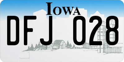 IA license plate DFJ028