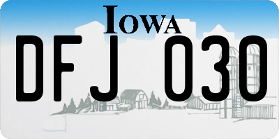 IA license plate DFJ030