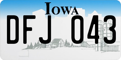 IA license plate DFJ043