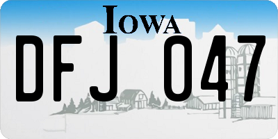 IA license plate DFJ047