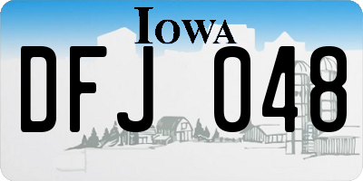 IA license plate DFJ048