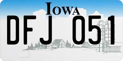 IA license plate DFJ051
